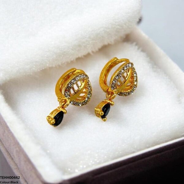 Leaf Tear Drop Hoops Pair