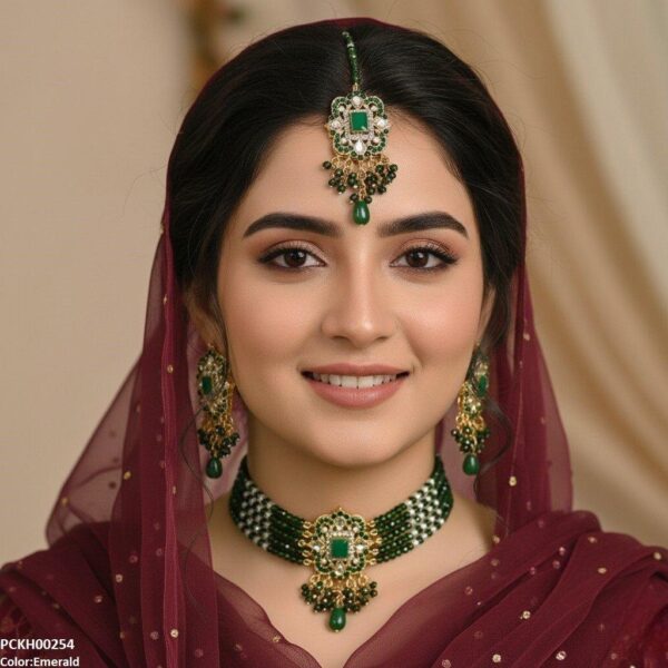 Flower Pearl Drop Choker Set